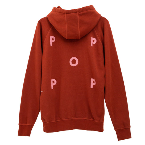 POP Trading Company Logo Hooded Sweat Fired Brick/Mesa Rose POPAW23_01-011 Degli Uberti